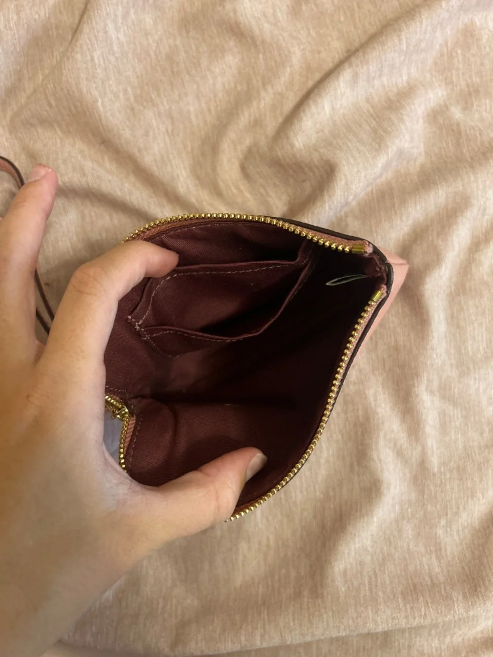 Coach Pink Leather Wristlet
